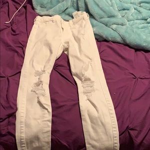 White ripped jeans